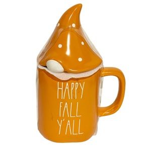 Rae Dunn Fall Y’all Gnome Mug Topper Lid Coffee Tea LL Orange Sealed NEW